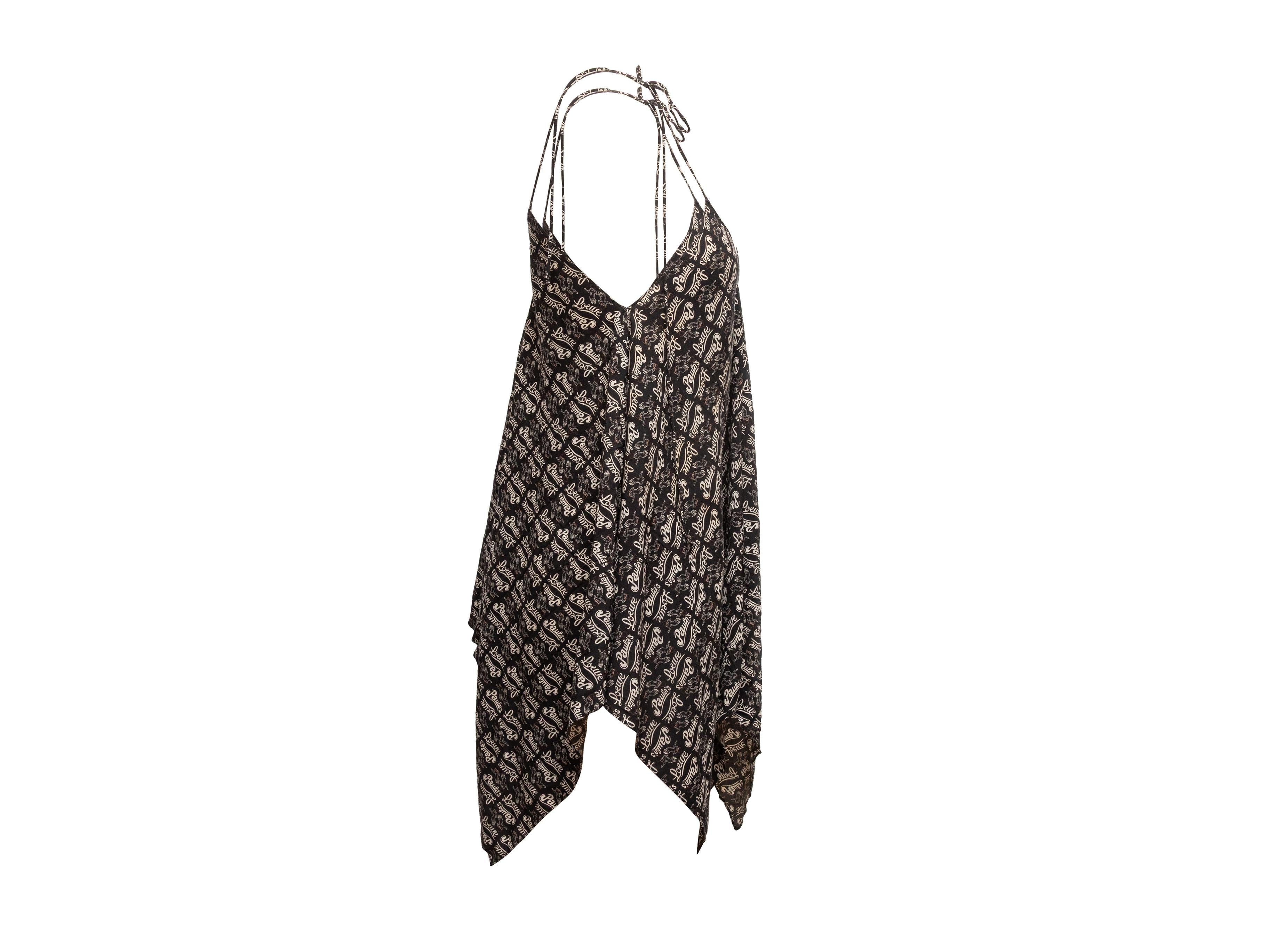 Black & Beige Loewe Paula's Logo Sleeveless Top Size EU 34 In Good Condition For Sale In New York, NY