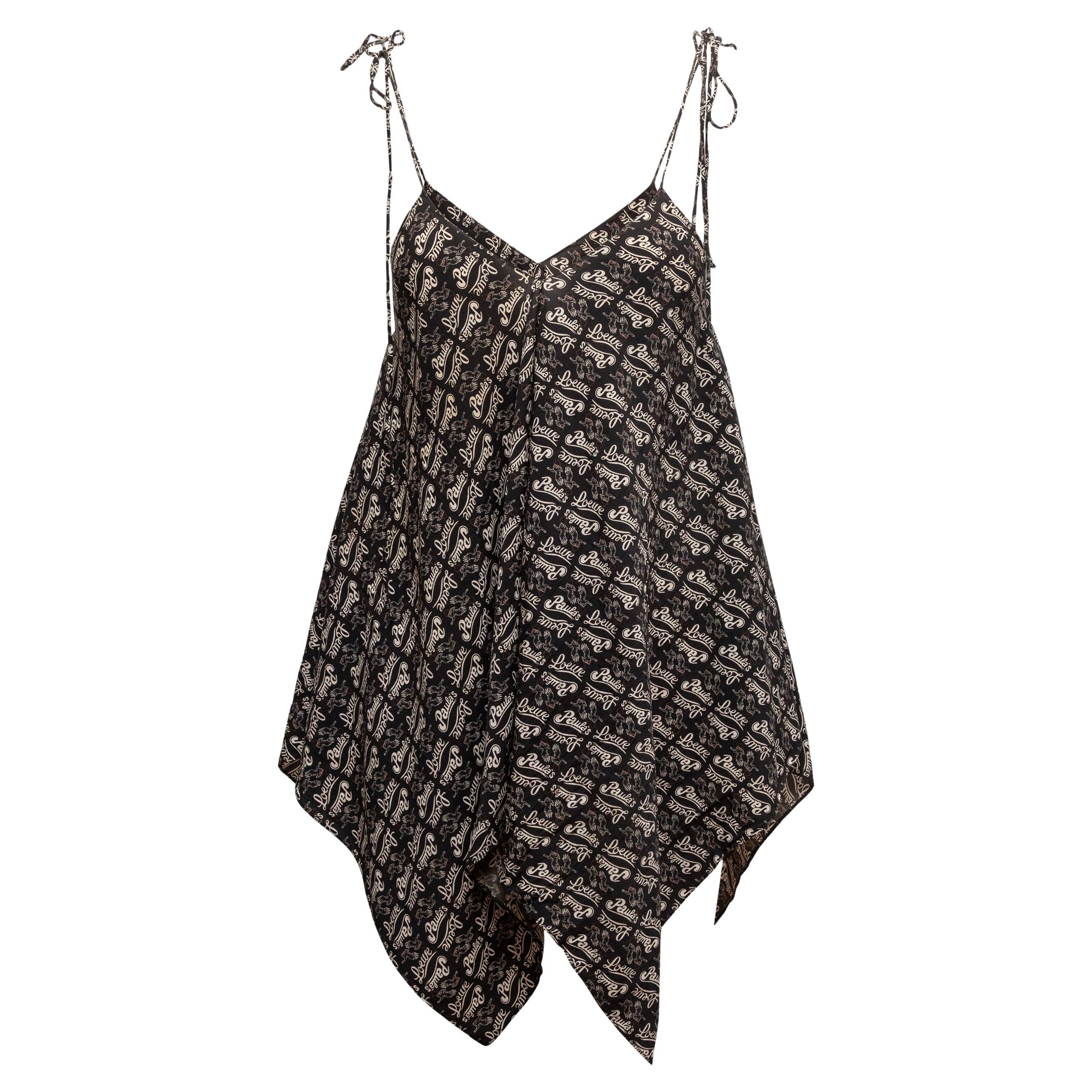 Black & Beige Loewe Paula's Logo Sleeveless Top Size EU 34 For Sale
