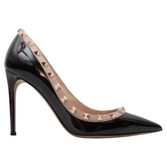 Black & Beige Valentino Pointed-Toe Rockstud Pumps Size 38