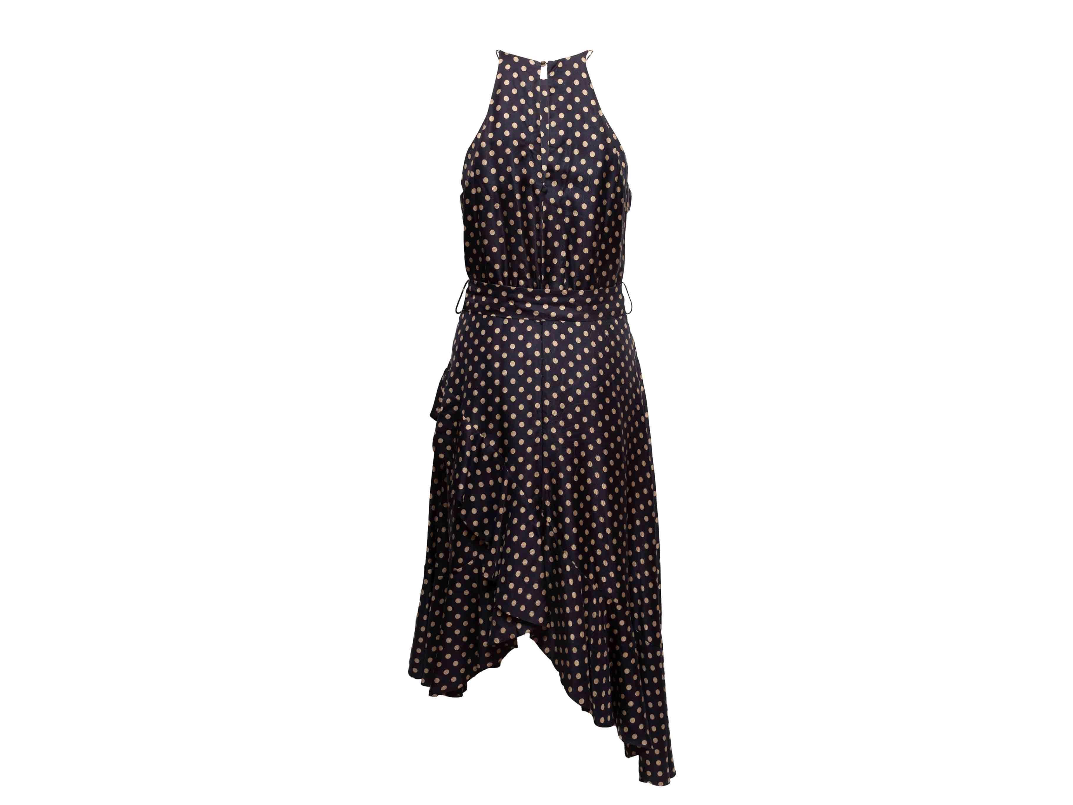 Noir Robe dos nu noire et beige de Zimmermann à pois Taille US 2 en vente