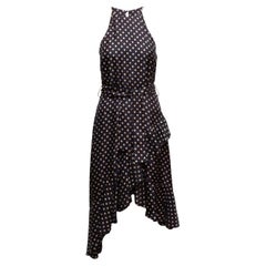 Black & Beige Zimmermann Polka Dot Halter Dress Size US 2