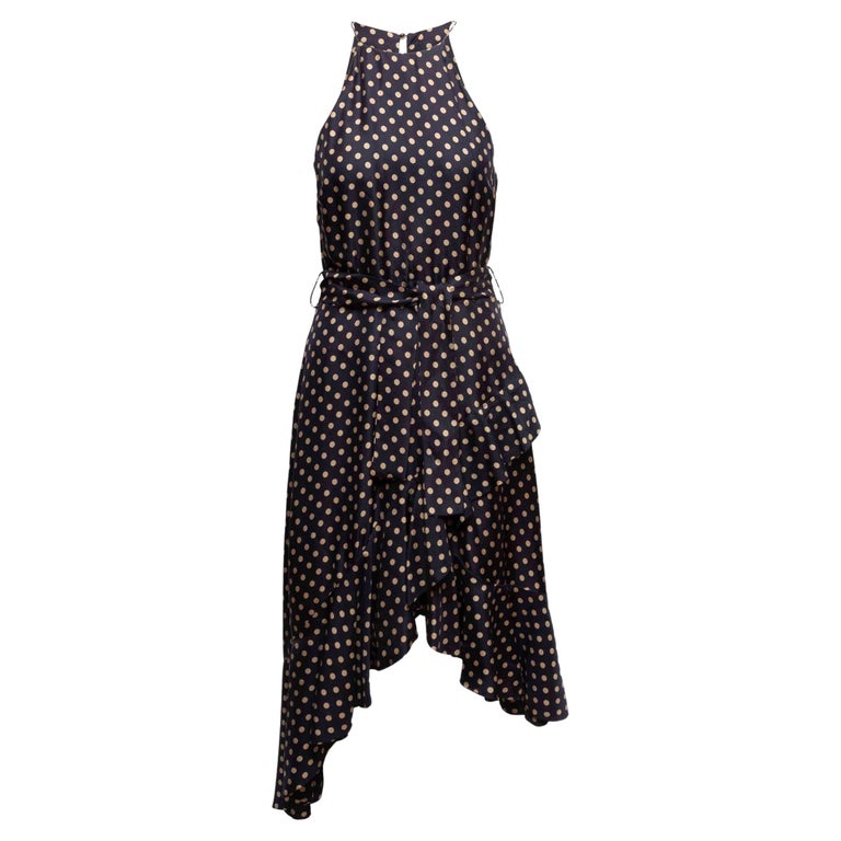 Black and Beige Zimmermann Polka Dot Halter Dress Size US 2 For Sale at  1stDibs