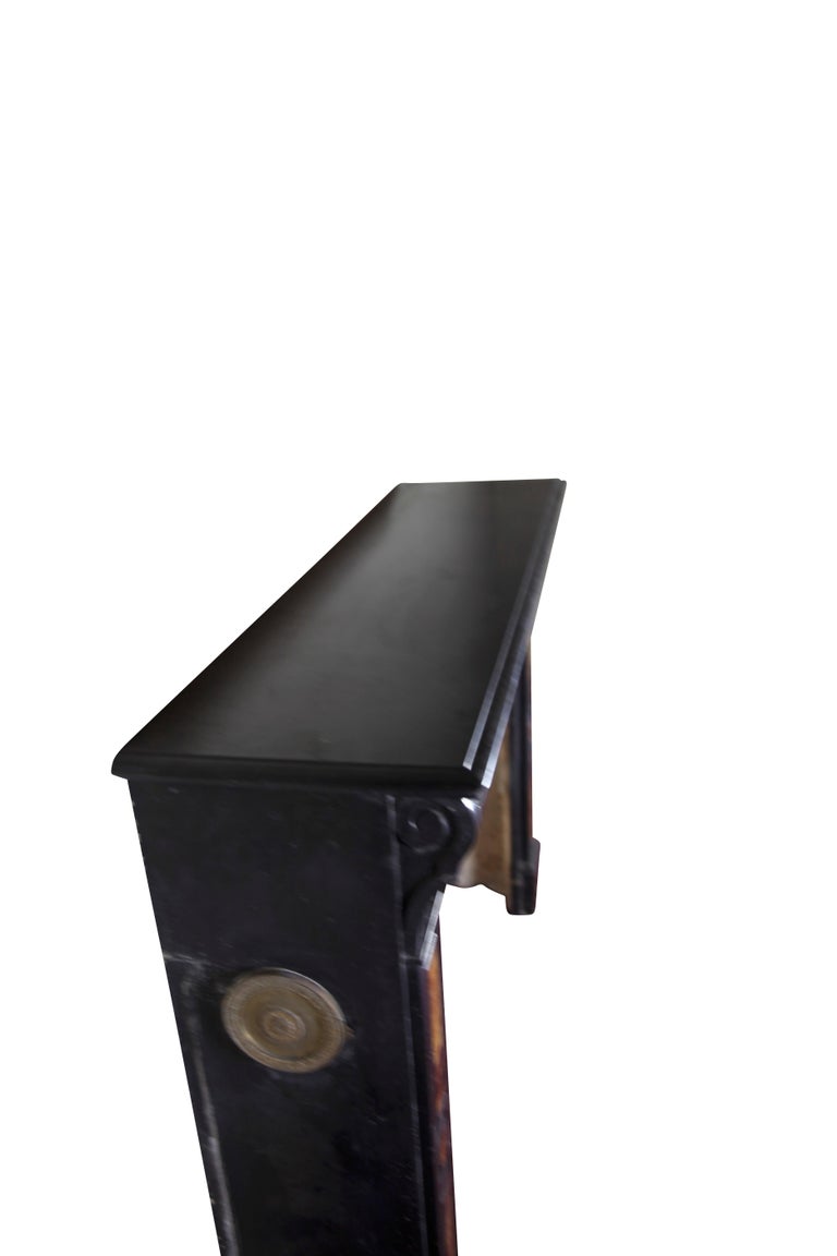 Black Belgian Marble and Onyx Decorative Vintage Fireplace Surround For