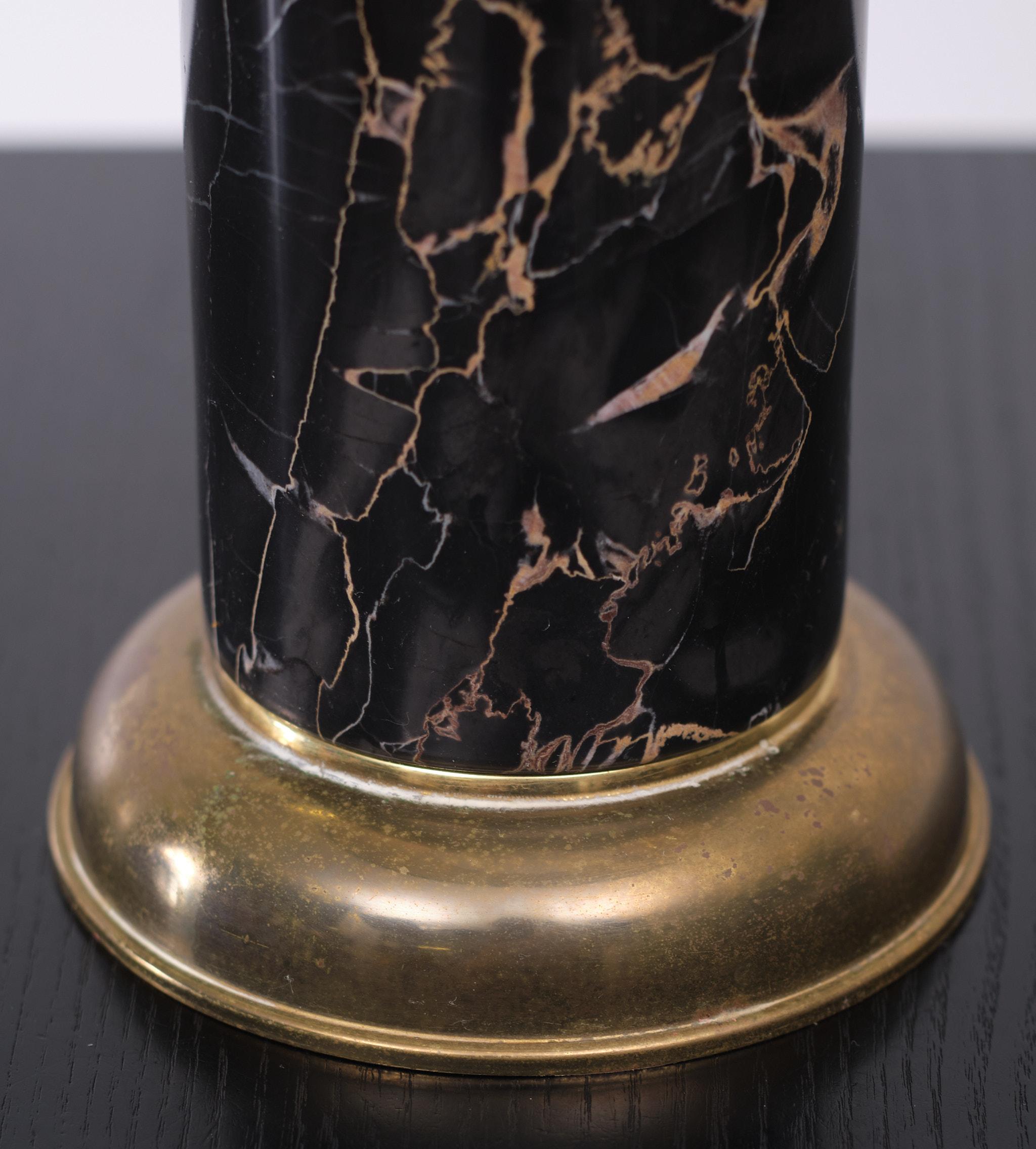 Mid-20th Century Black Belgian Marble Table Lamp 1960s Holland For Sale