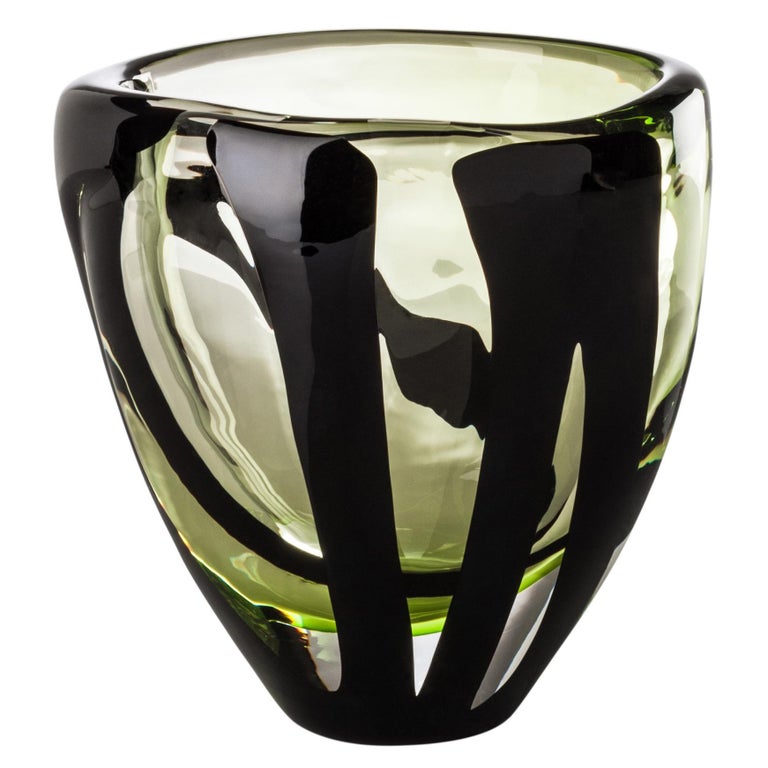 Kleine Vase in Grün und Schwarz von Peter Marino 1