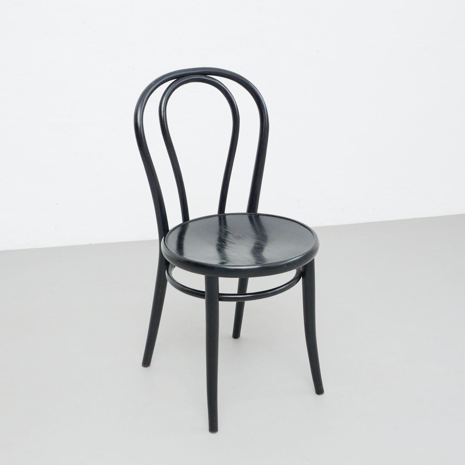 Wood Black Bentwood Chair in the Style of Thonet, circa 1950
