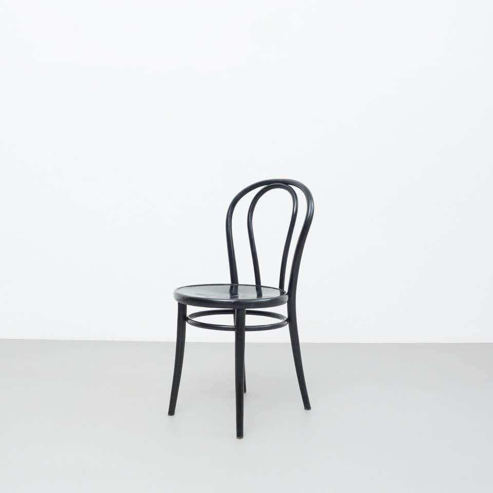 Mid-Century Modern Black Bentwood Chair in the Style of Thonet, circa 1950 For Sale