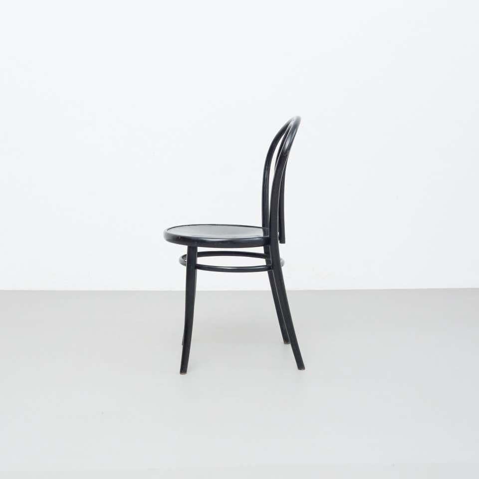 French Black Bentwood Chair in the Style of Thonet, circa 1950 For Sale
