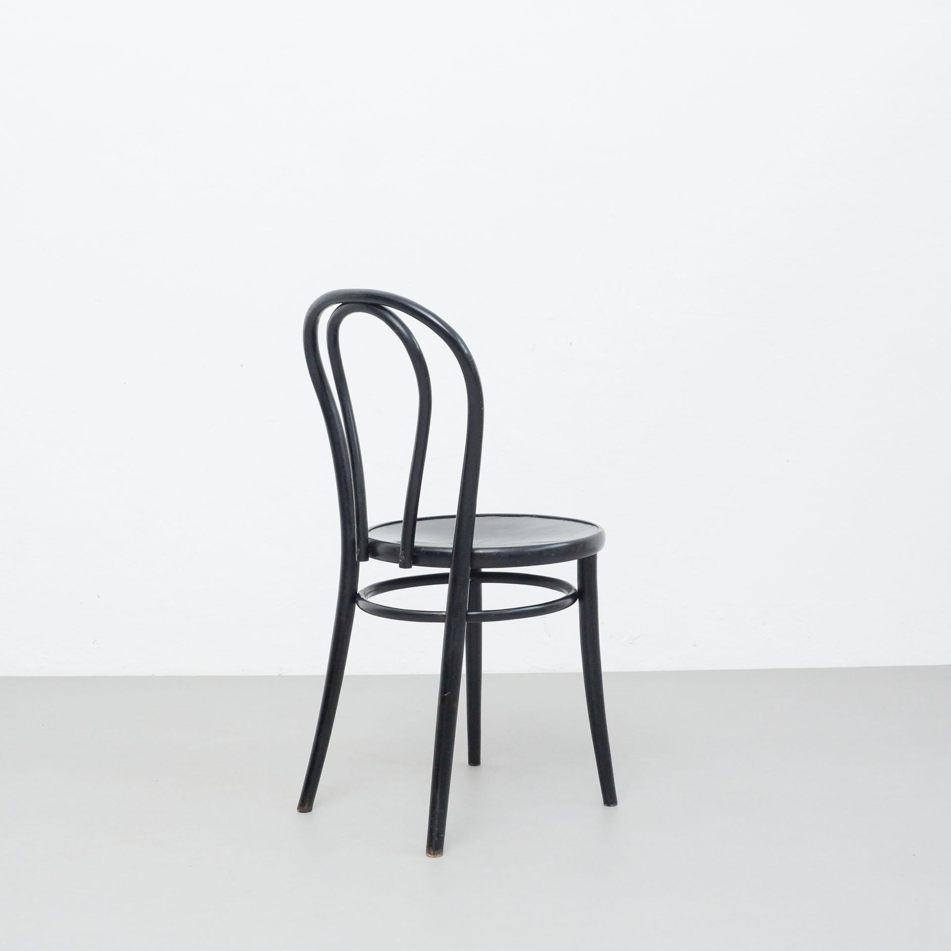 French Black Bentwood Chair in the Style of Thonet, circa 1950