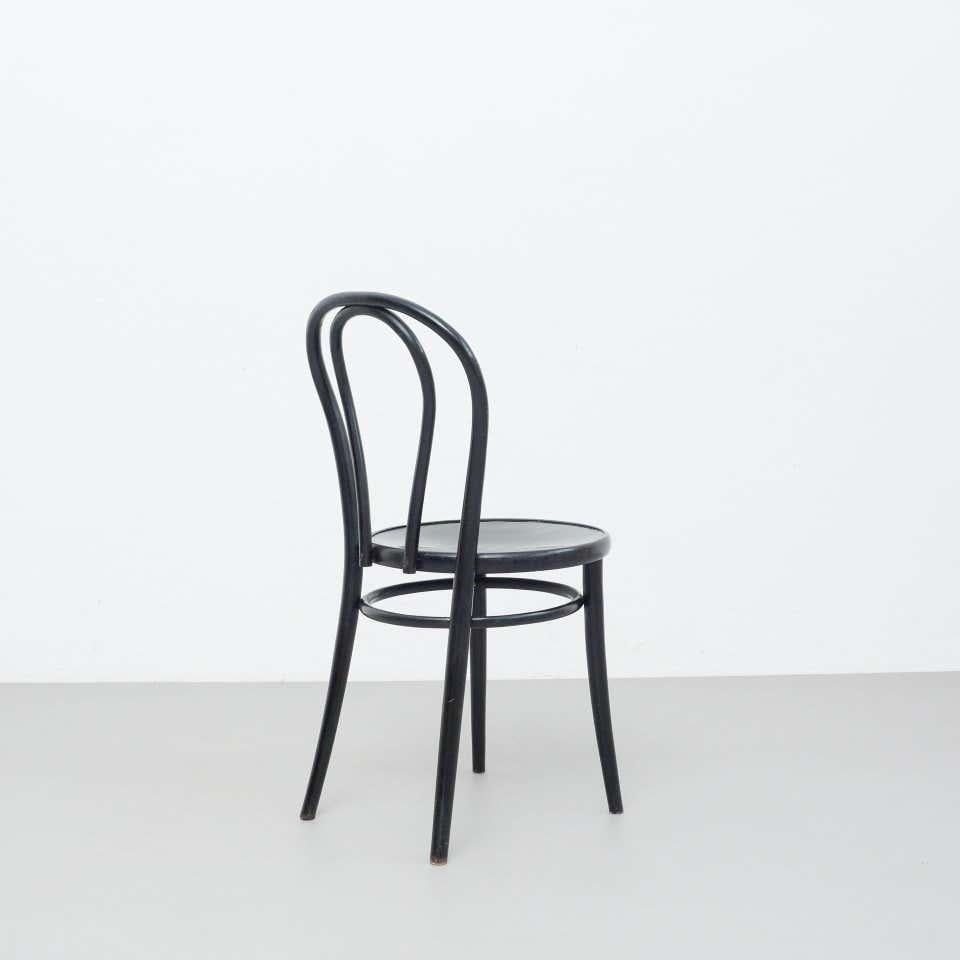 Wood Black Bentwood Chair in the Style of Thonet, circa 1950 For Sale