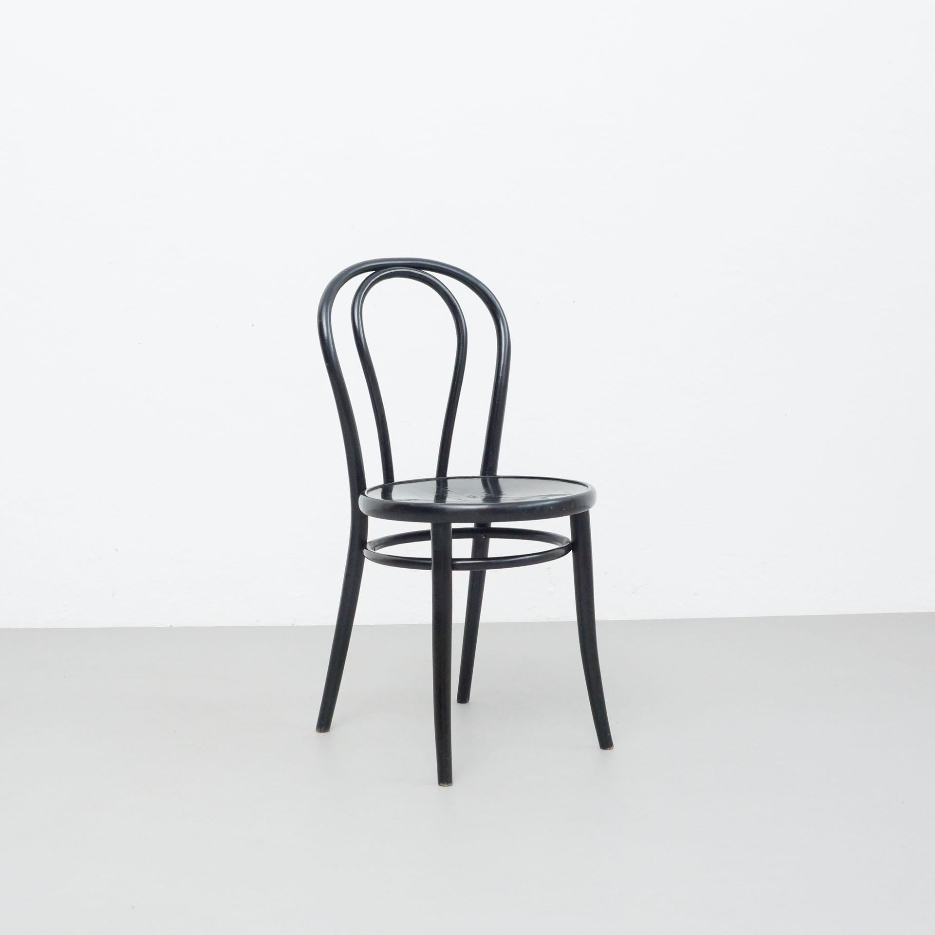 Mid-20th Century Black Bentwood Chair in the Style of Thonet, circa 1950