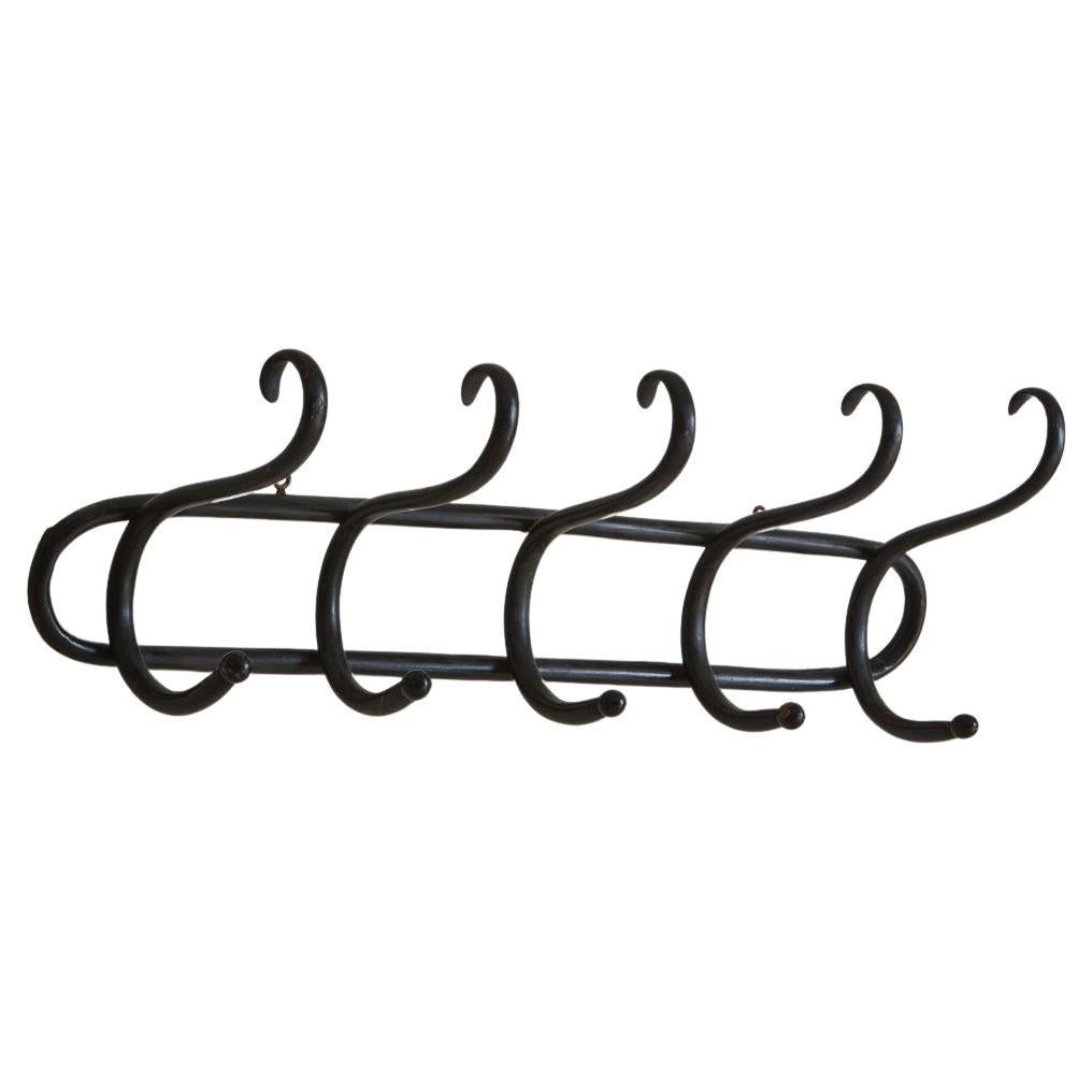 Black Bentwood Wall Mounted Coat Rack, France 20th Century