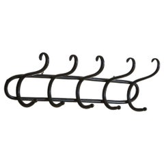 Vintage Black Bentwood Wall Mounted Coat Rack, France 20th Century
