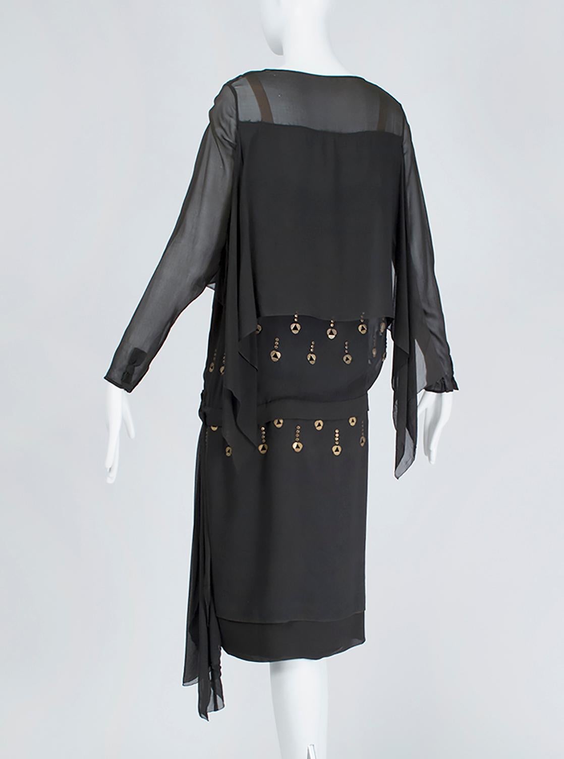black blouson dress