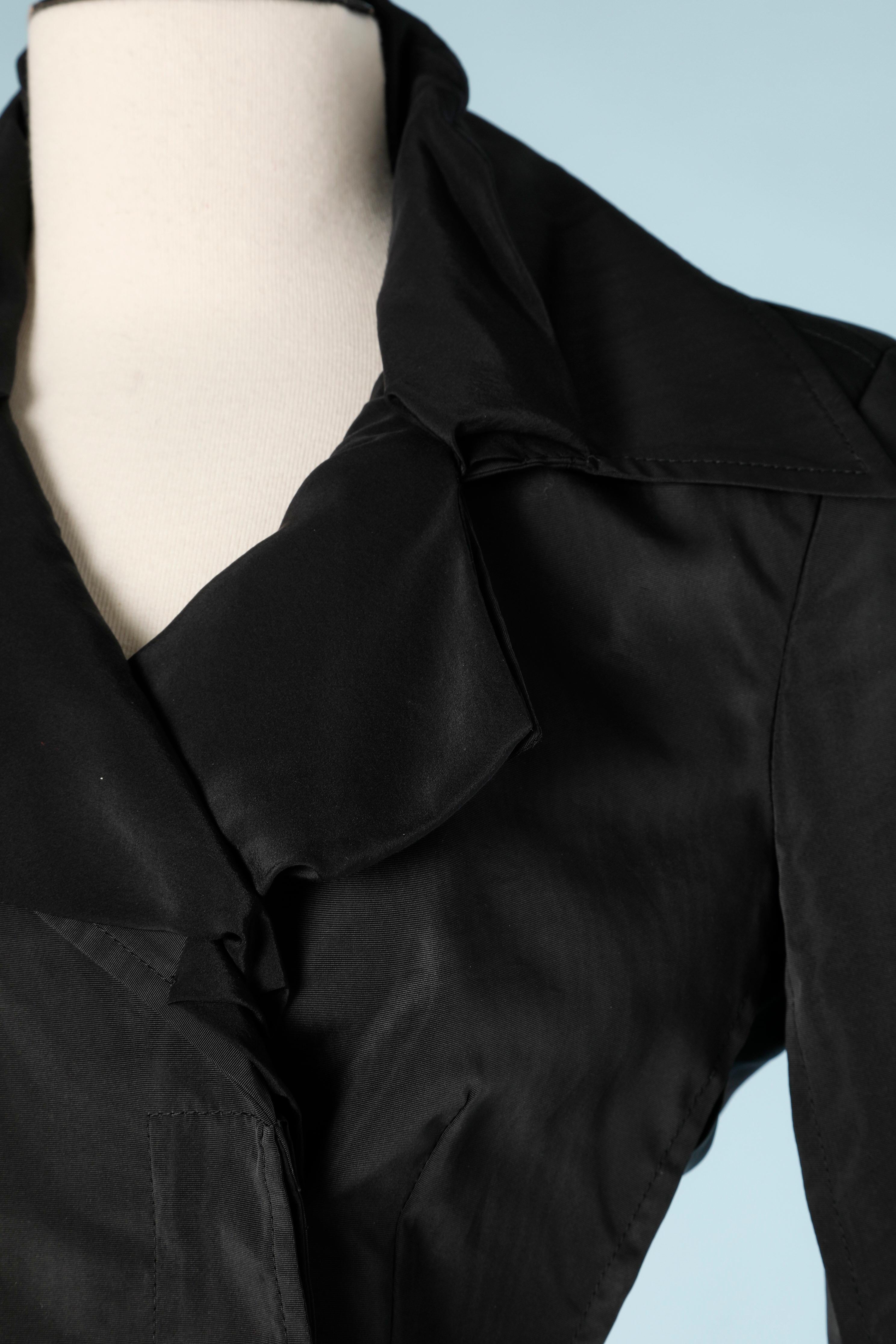 Nero Gonna nera bi-materiale Yves Saint Laurent Rive Gauche in vendita