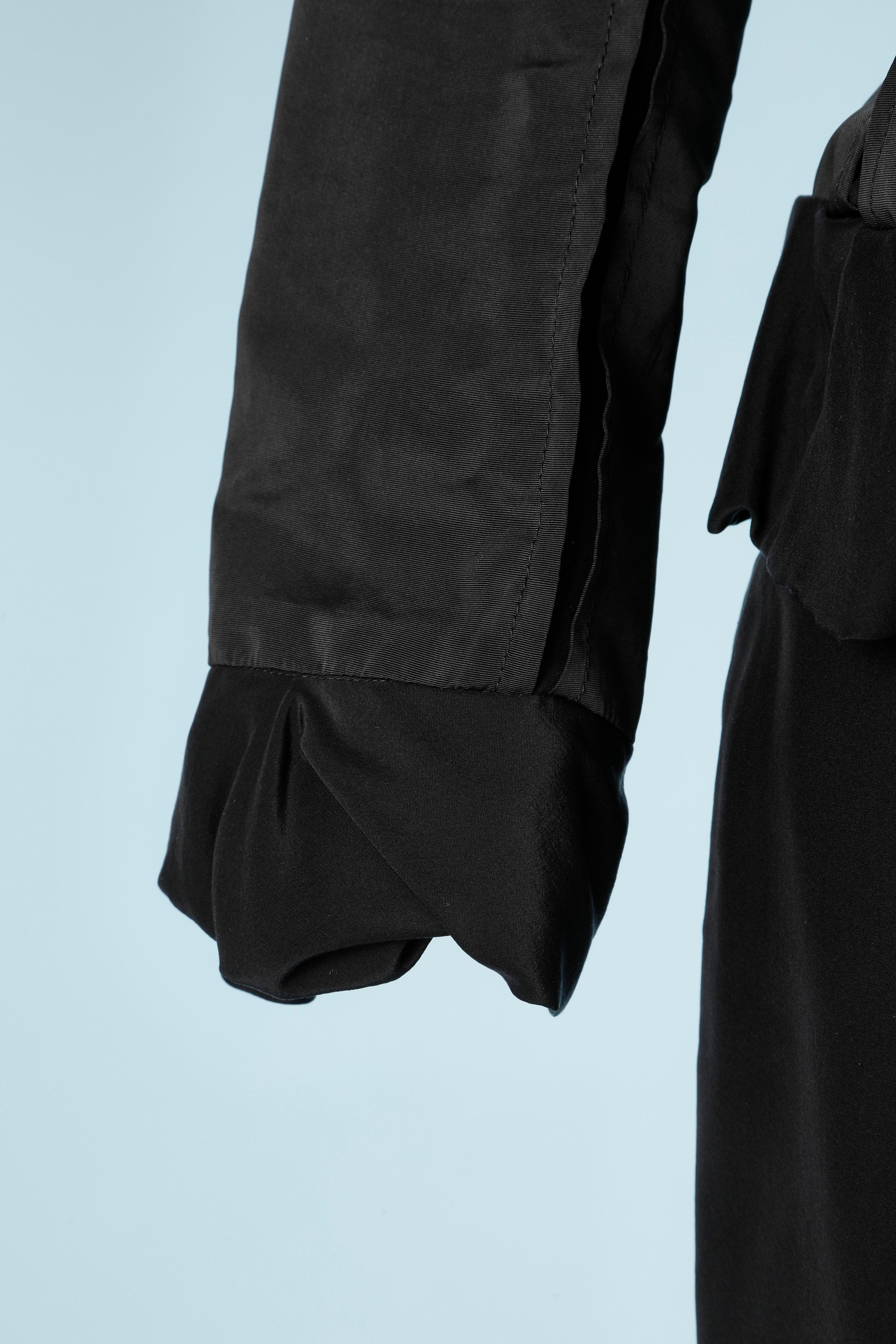 Black bi-material skirt suit Yves Saint Laurent Rive Gauche For Sale 1