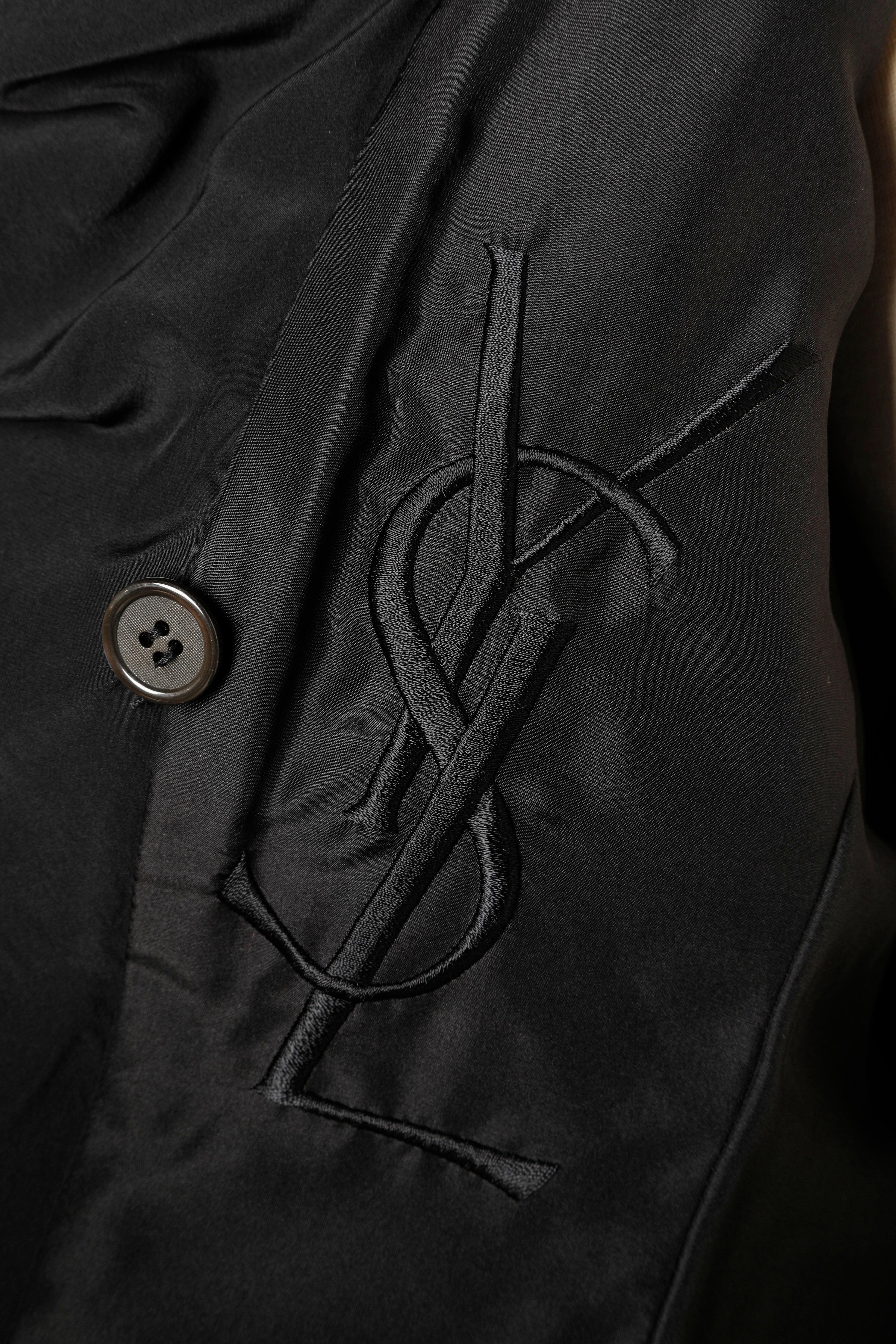 Gonna nera bi-materiale Yves Saint Laurent Rive Gauche in vendita 4