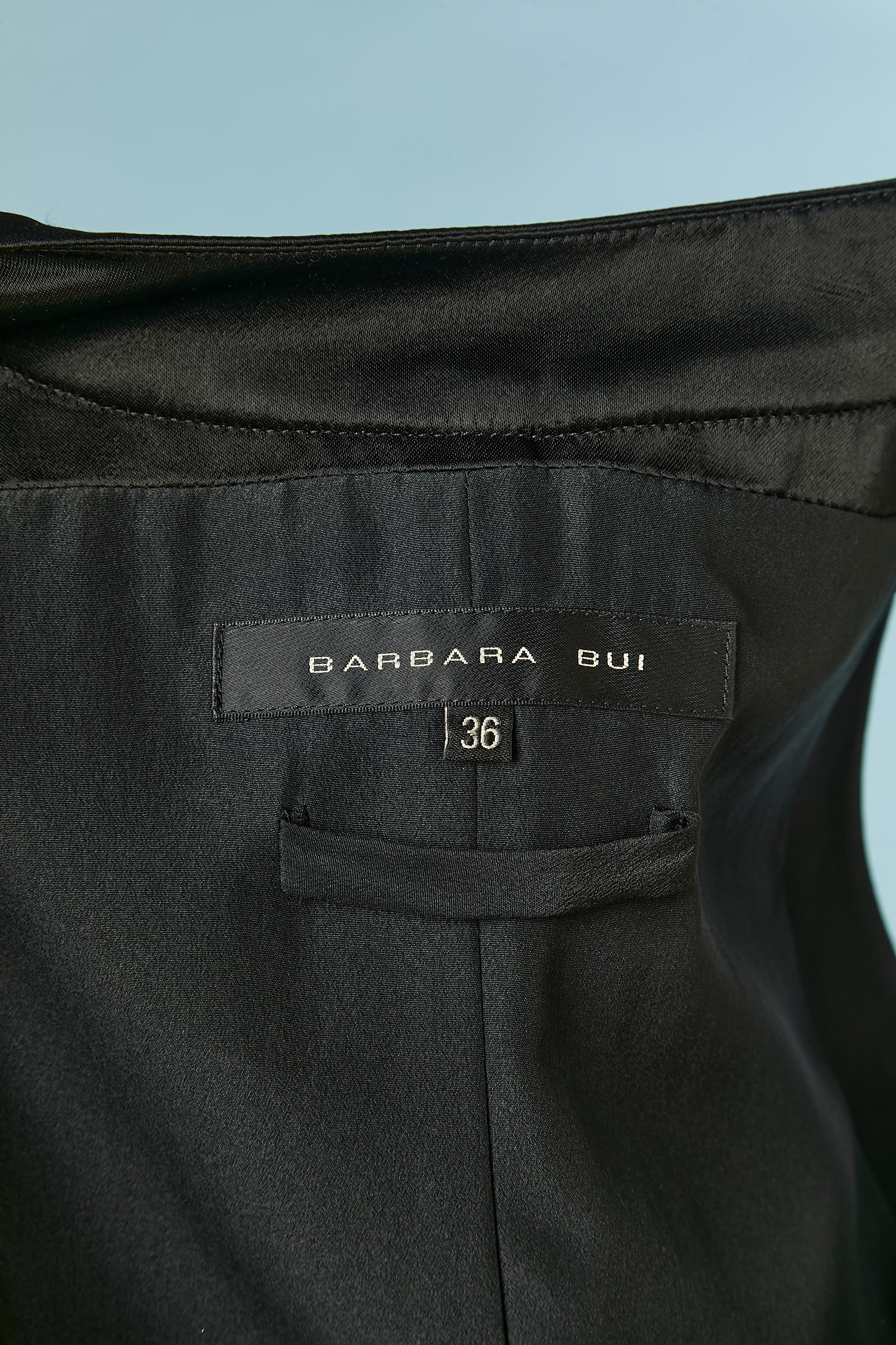 Schwarzes ärmelloses Bi-material-Kleid mit Reißverschluss in der Vorderseite  Barbara Bui  im Angebot 3