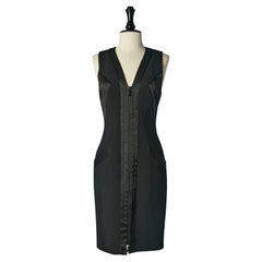 Black bi-material sleeveless dress with zip closure in the front  Barbara Bui 