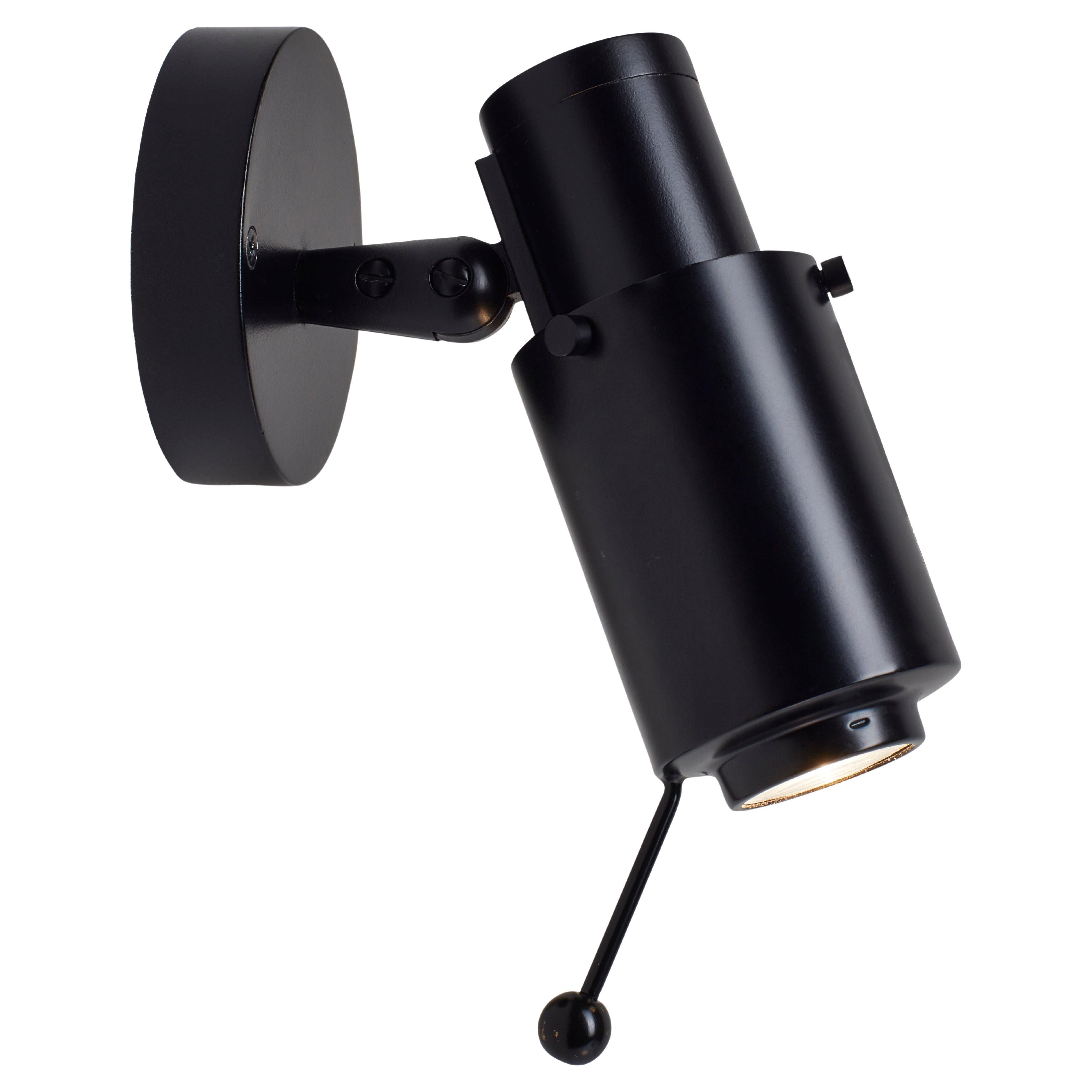 Post-Modern Black Biny Spot Wall Lamp by Jacques Biny For Sale