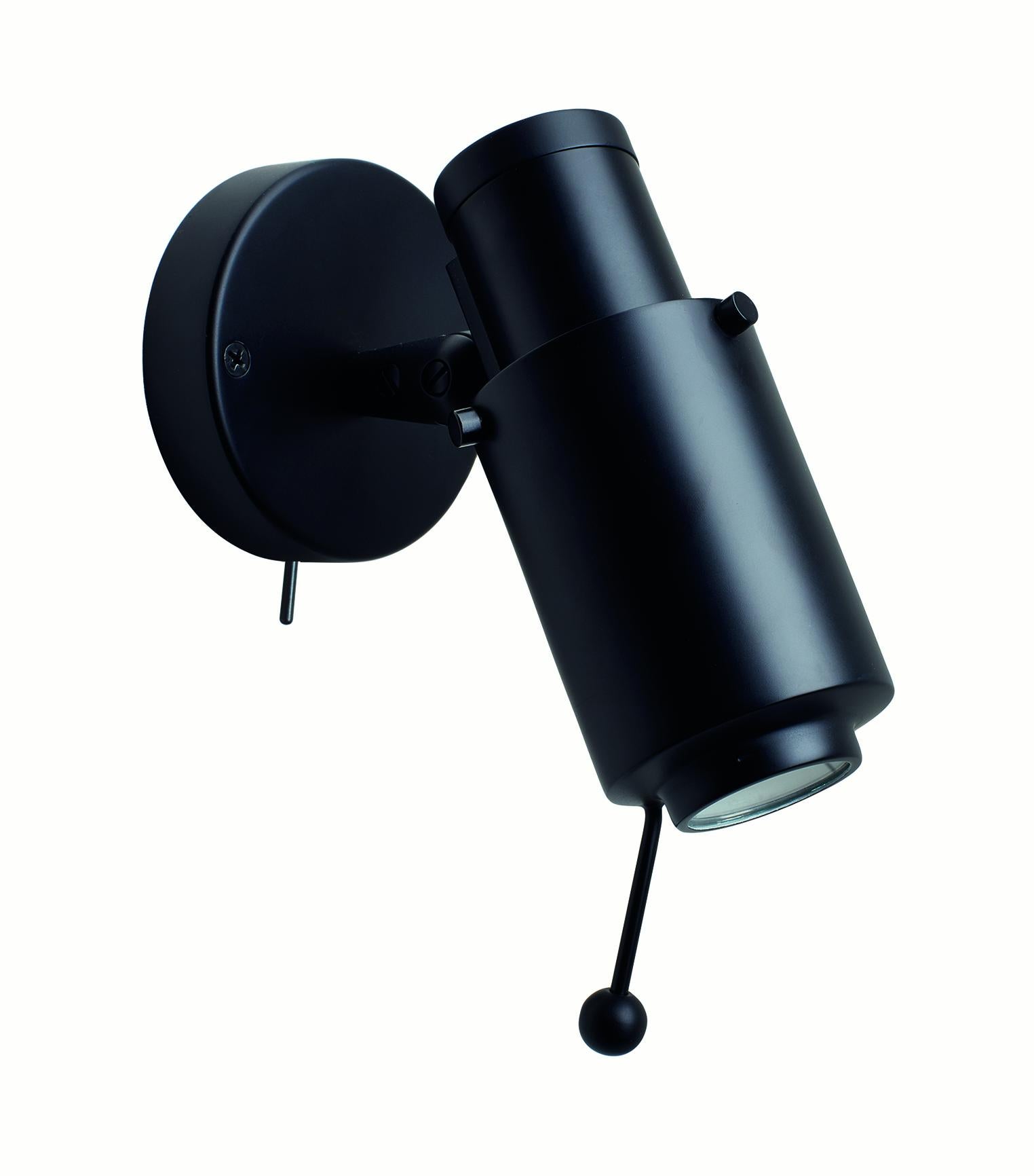 French Black Biny Spot Wall Lamp by Jacques Biny