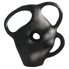 Black Biomorphic Ceramic 3-Handle Vessel by Hanna Englund Ceramics