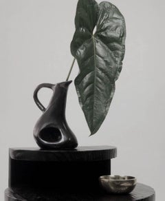 Black Biomorphic Ceramic Pitcher by Hanna Englund Ceramics