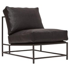 Black Bison Leather & Blackened Steel Chair