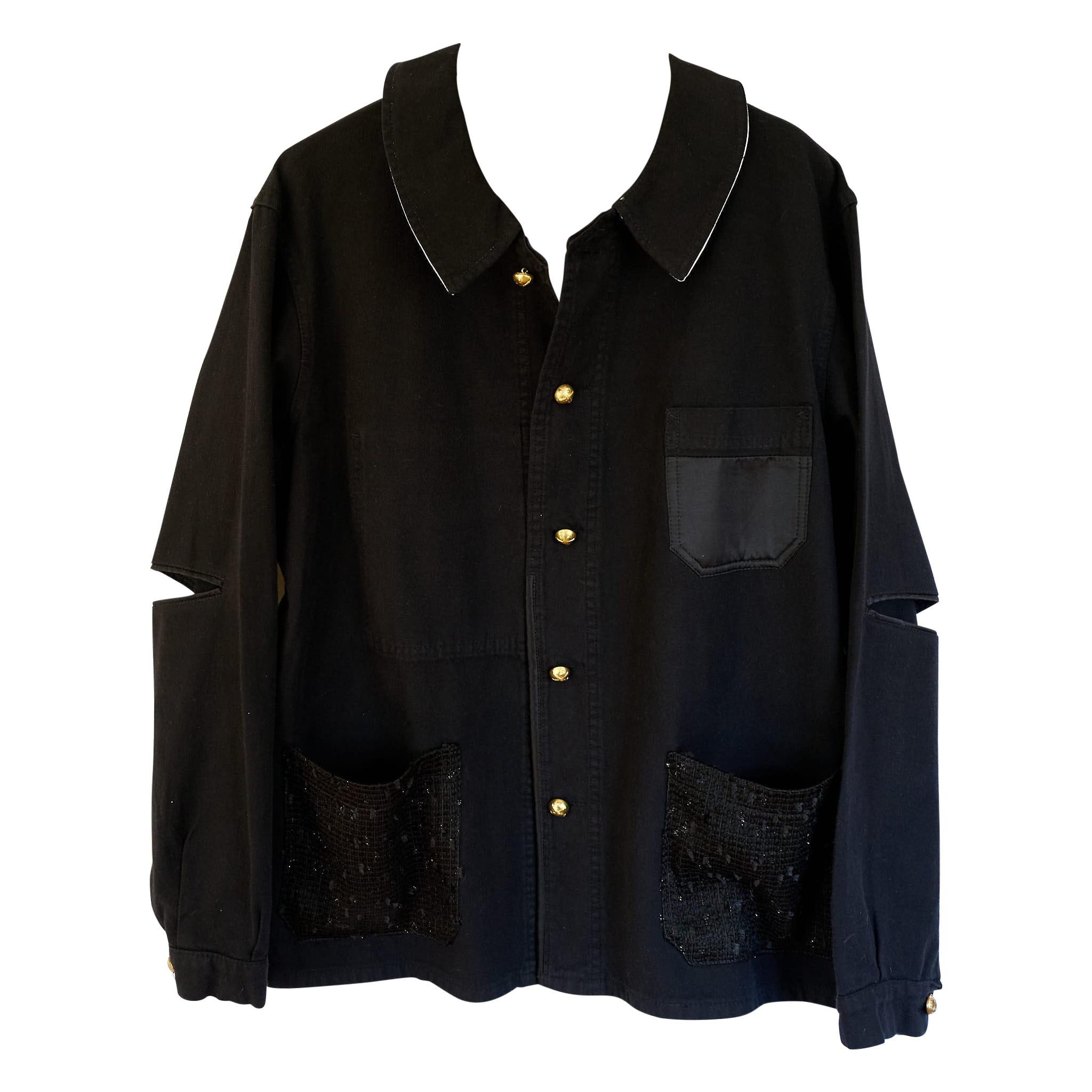 Leyna Embellished Rose Jacket in Black