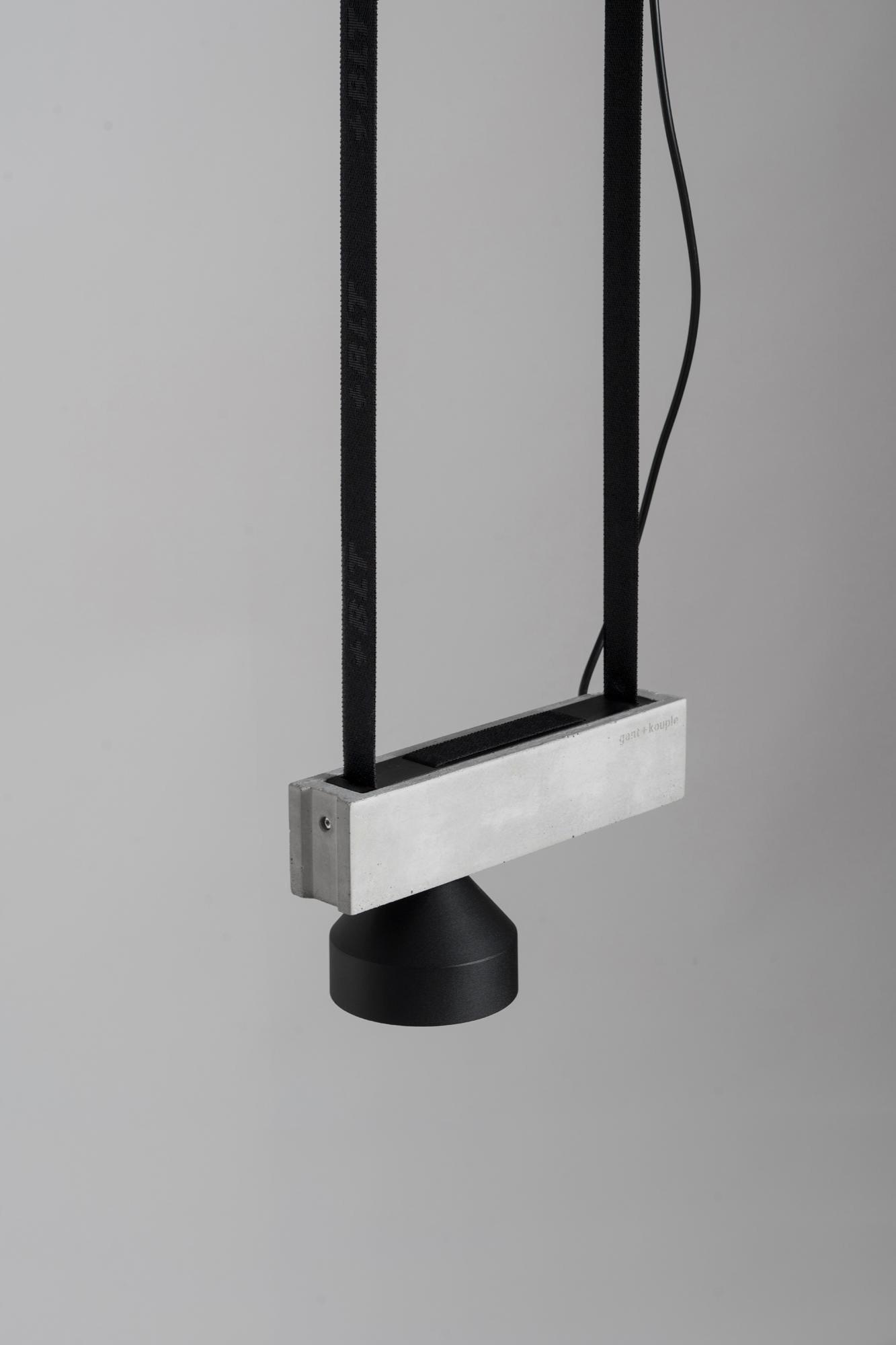 Post-Modern Black Block Pendant Lamp by +kouple For Sale