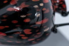 Black Blown Murano Glass Vase by Fratelli Toso, 1930s