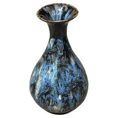 Black, Blue and White Splatter Glaze, Tulip Shape Vase, China, Contemporary