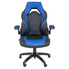 Schwarz & Blau Extrabreiter Gamer Stuhl Schreibtischstuhl