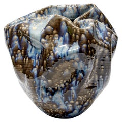 Black & Blue Irregular Form No 81, a Ceramic Vessel by Nicholas Arroyave-Portela
