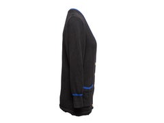 Schwarz & Blau Yves Saint Laurent V-Ausschnitt Strickjacke Größe US S