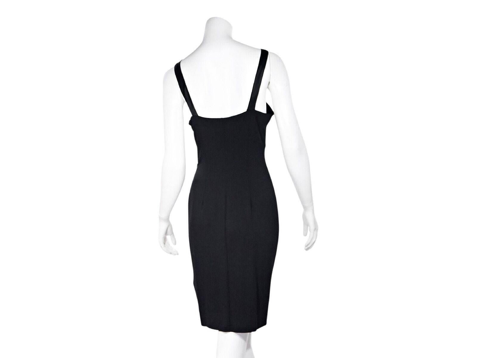 Blumarine Black Ruched Sheath Dress In Good Condition In New York, NY