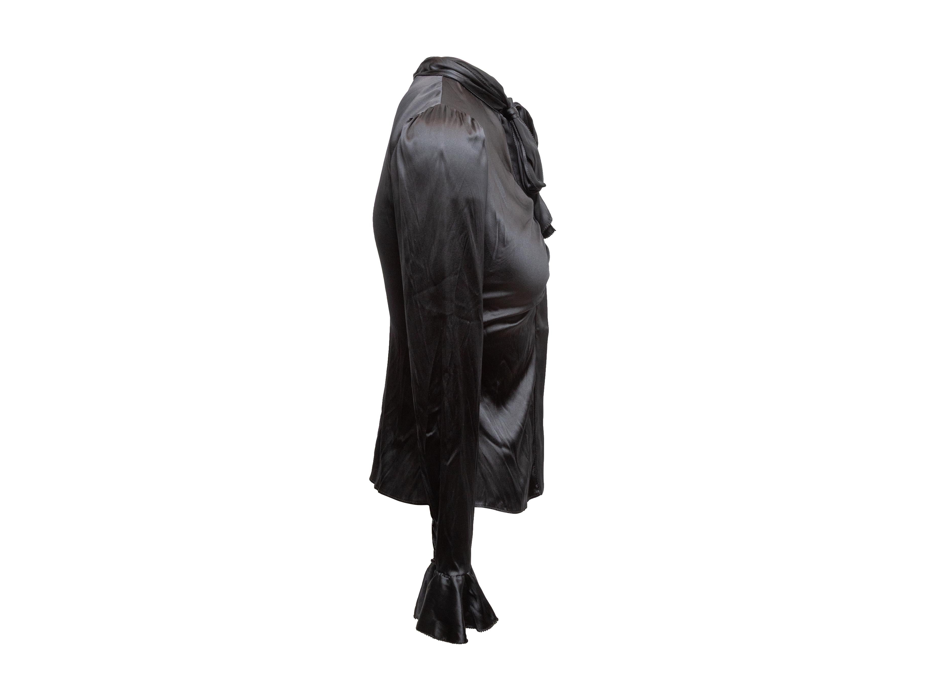 Blusa con lazo de seda negra Blumarine Talla IT 38 Negro en venta