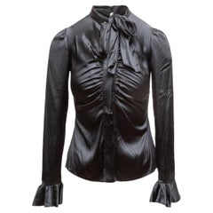 Blumarine nero in seta con fiocco taglia IT 38