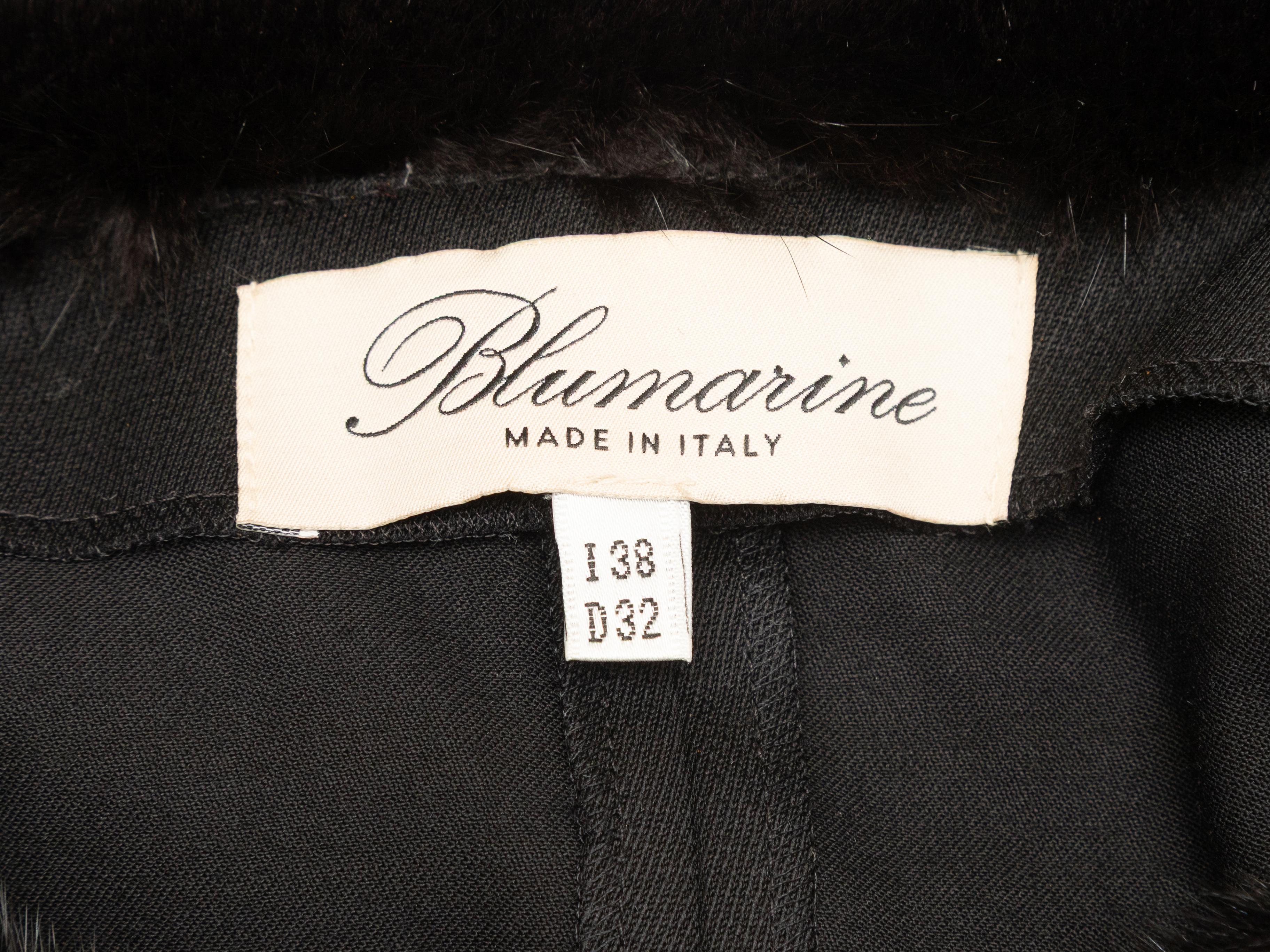 Robe noire en laine vierge et fourrure de vison de Blumarine Taille IT 38 Pour femmes en vente