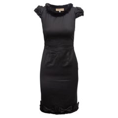 Black Blumarine Virgin Wool & Mink Fur-Trimmed Dress Size IT 38