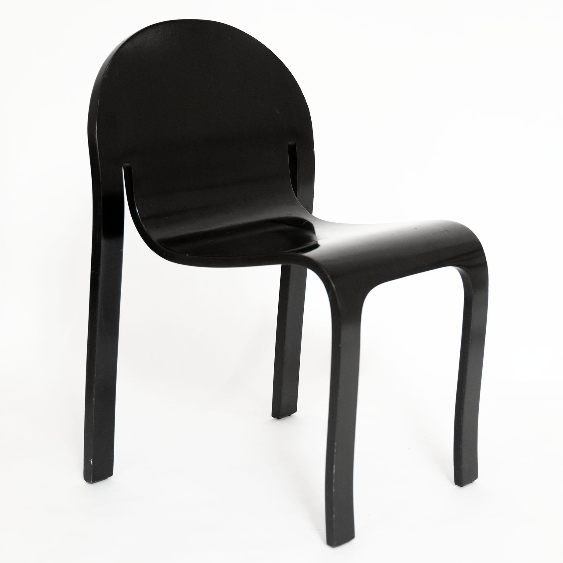 American Black Bodyform Chair by Peter Danko, Bent Plywood For Sale