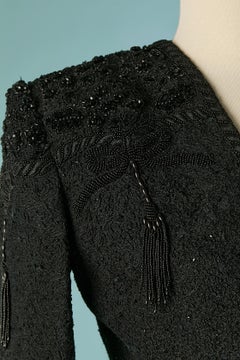 Black boléro jacket with beadwork and passementerie ANDREA ODICINI