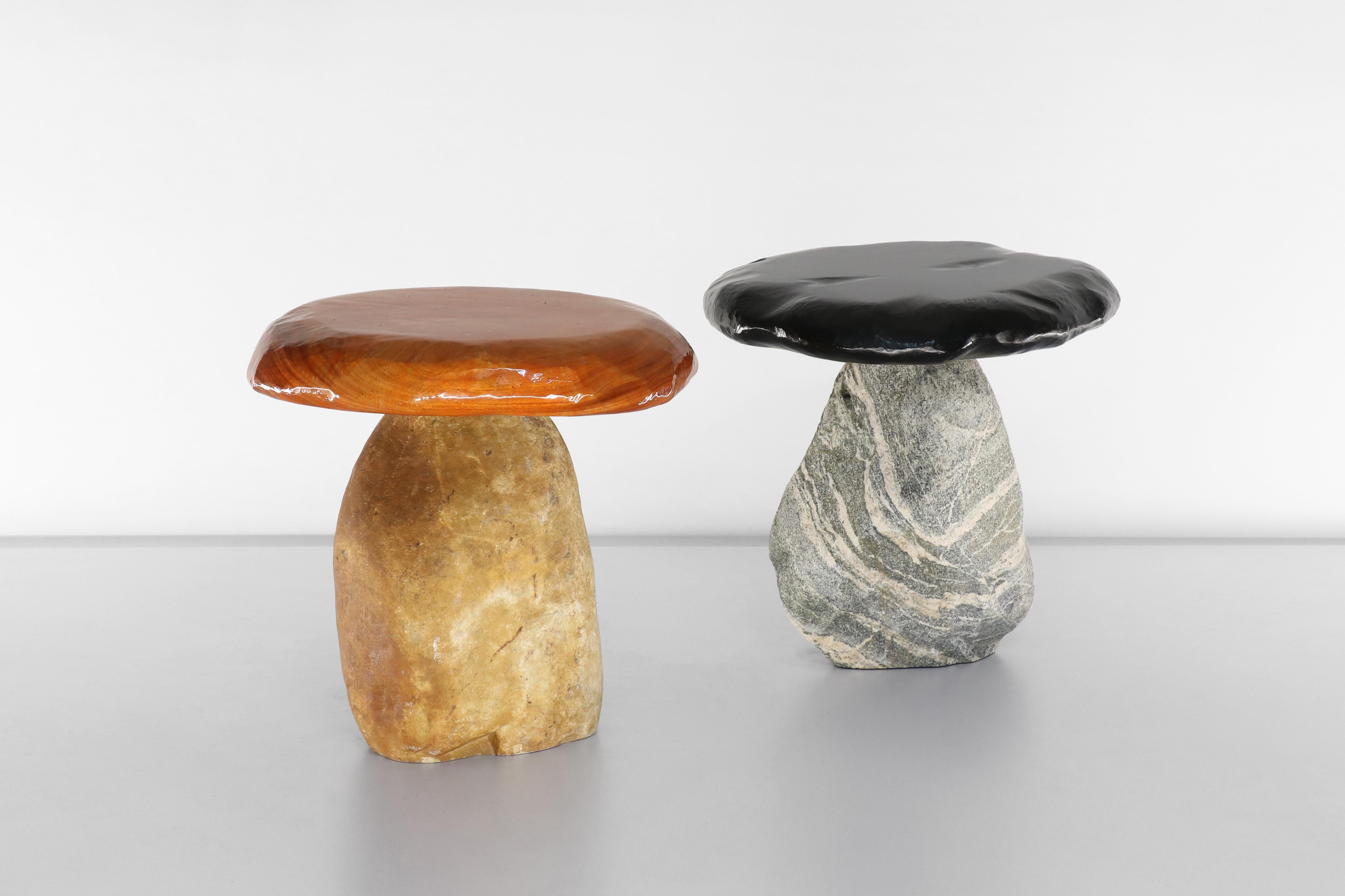 Contemporary Black Bolete Side Table by Henry D'ath For Sale