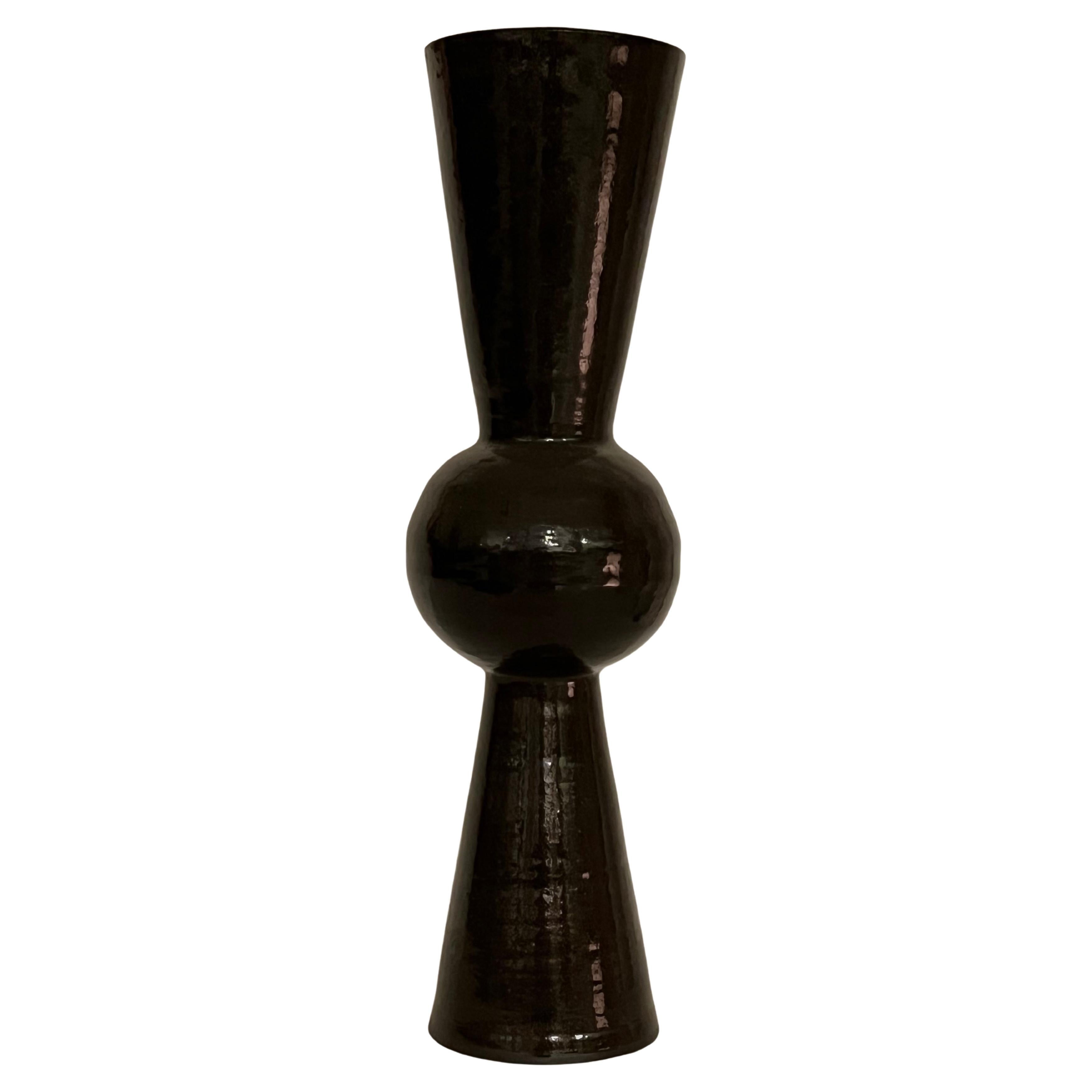 Black Bonbon Vase by Solem Ceramics For Sale