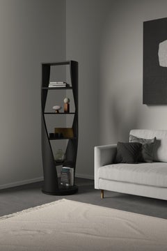 MYDNA, Bookshelves, Standing Shelf, Shelving Unit in Black Finish, Joel Escalona