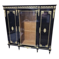Vitrina Librería Negra Estilo Boule Napoleón III, Francia, Siglo XIX