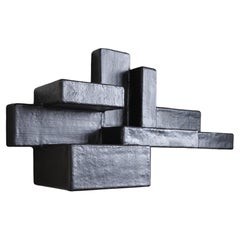 Schwarzes Bücherregal H SM1, Primitive Serie von Studio Nucleo