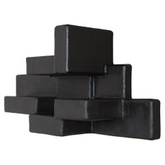 Schwarzes Bücherregal H SM2, Primitive Serie von Studio Nucleo