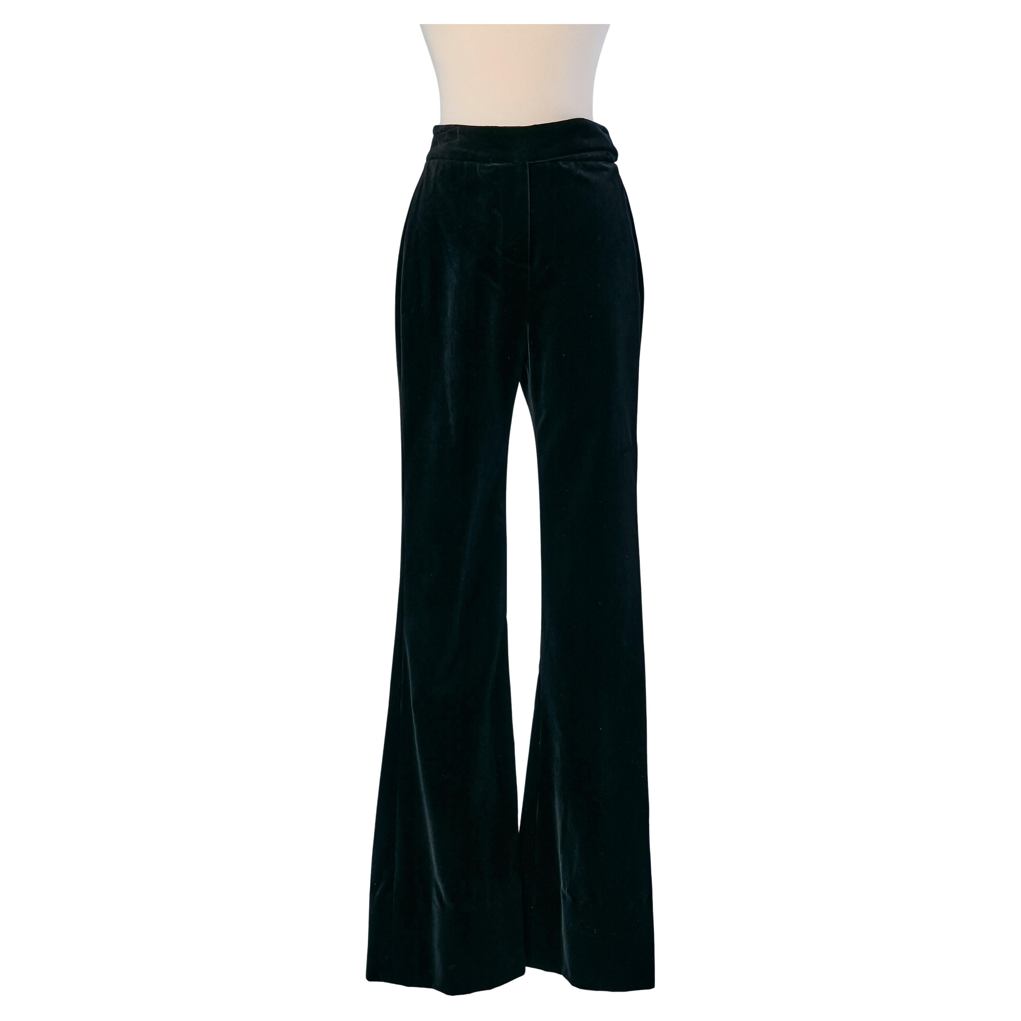 Pantalon en velours noir à bottes ALEXANDRE VAUTHIER New