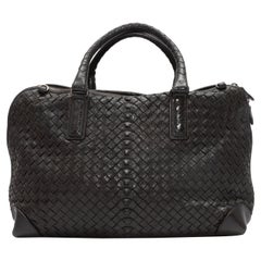 Black Bottega Veneta Intrecciato Crossbody Tote Bag